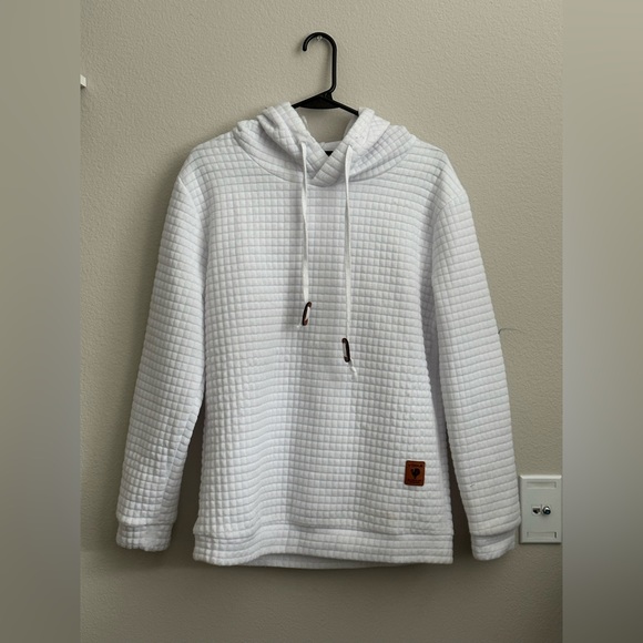 White textured, extremely soft and comfy men’s hoodie - Picture 1 of 7